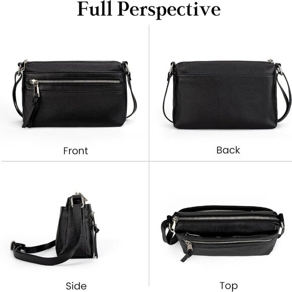 Small Genuine Leather Crossbody Purse Bags for Women, Multi Pockets Shoulder Han - Picture 6 of 7